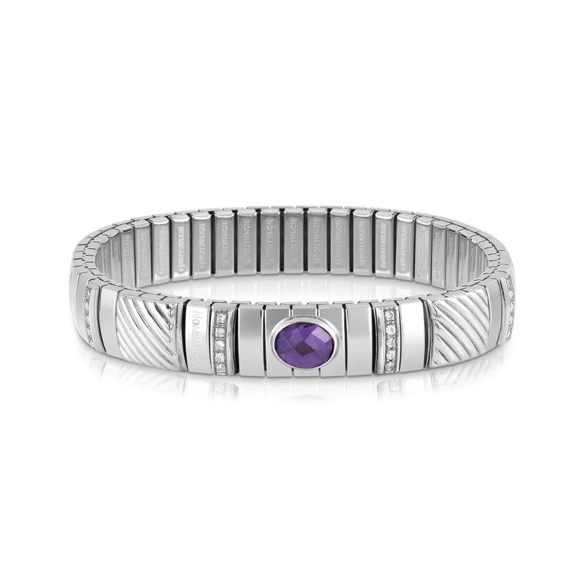 Nomination Armband XTE in Edelstahl, 925er Silber und Cubic Zirkonia MEDIUM (001_VIOLETT)