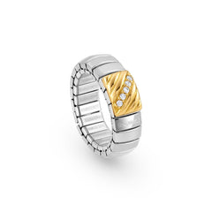 Nomination Ringe N,Y,S, in Edelstahl, 750er Gold und Cubic Zirkonia (1P) (001_WEISS)