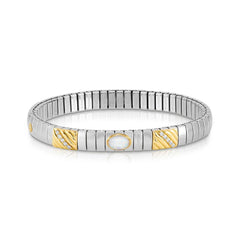 Nomination Armbaender N,Y,S, in Edelstahl, 750er Gold, Edelstein und Cubic Zirkonia (2P) (022_OPAL WEISS)