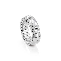 Nomination Ring XTE aus Edelstahl, 925er Silber und Zirkonia (2P1G) (010_WEISS)