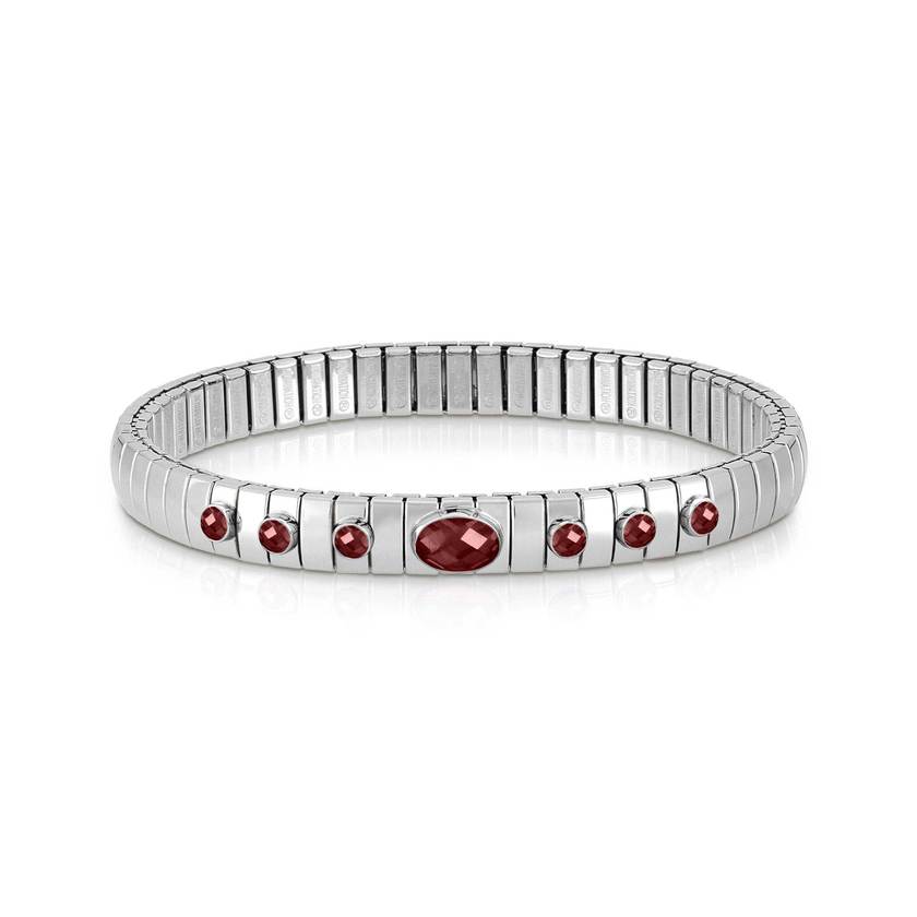 Nomination Armband XTE aus Edelstahl, 925er Silber und Edelsteinen (6P1G) (005_ROT)