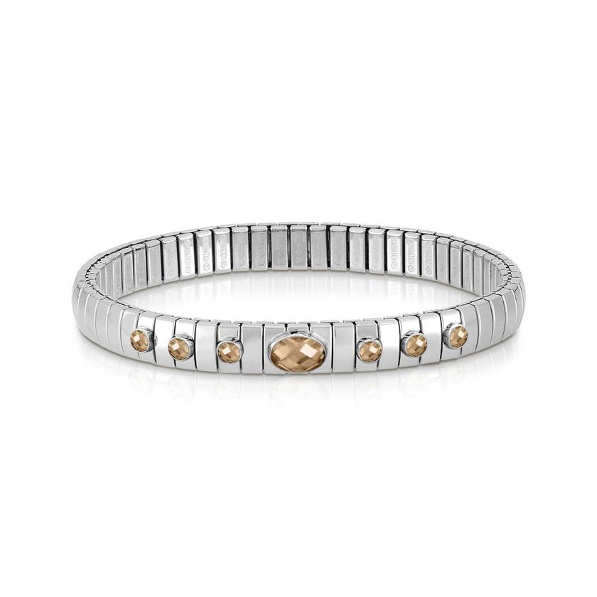 Nomination Armband XTE aus Edelstahl, 925er Silber und Edelsteinen (6P1G) (024_CHAMPAGNE)