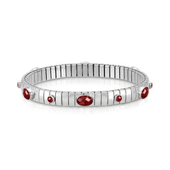 Nomination Armband XTE aus Edelstahl, 925er Silber und Edelsteinen (6P1G) (005_ROT)