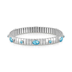 Nomination Armband XTE aus Edelstahl, 925er Silber und Edelsteinen (6P1G) (006_HIMMELBLAU)
