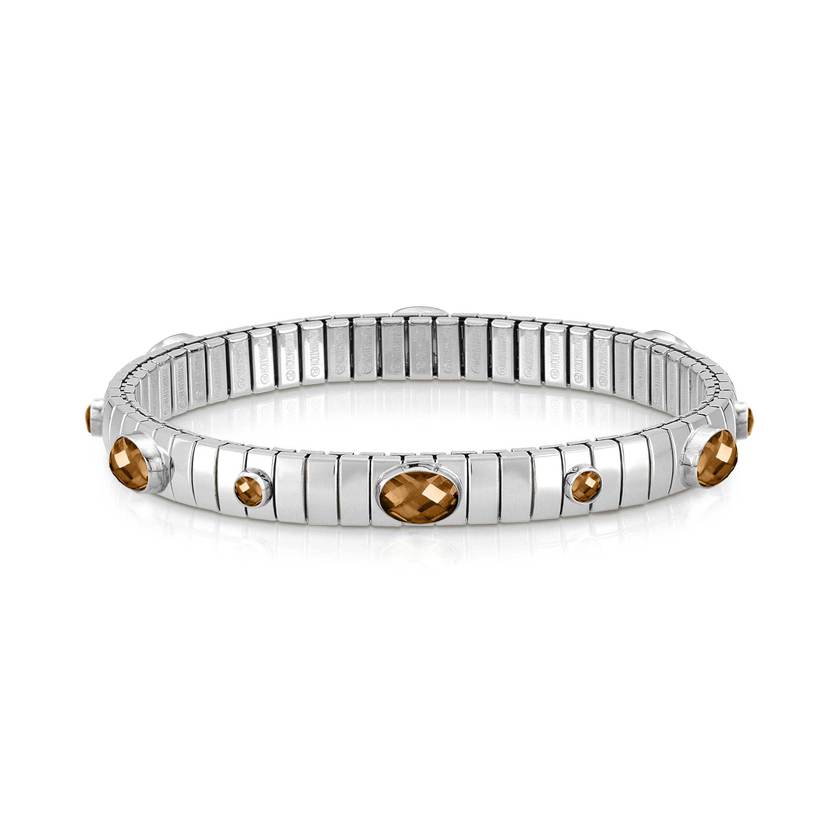 Nomination Armband XTE aus Edelstahl, 925er Silber und Edelsteinen (6P1G) (012_SMOKY)