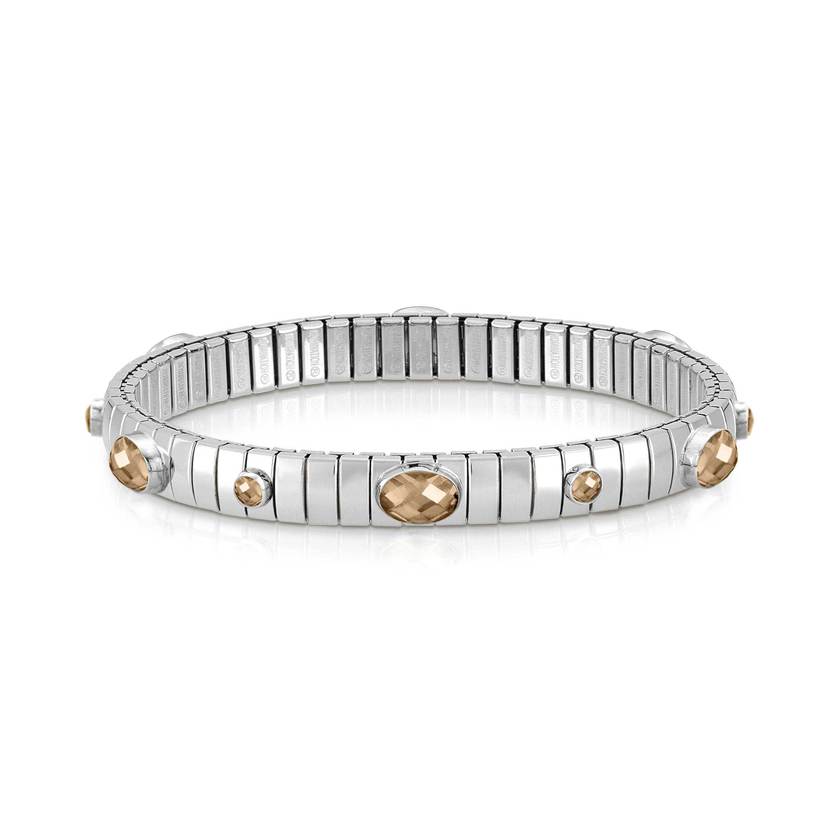Nomination Armband XTE aus Edelstahl, 925er Silber und Edelsteinen (6P1G) (024_CHAMPAGNE)