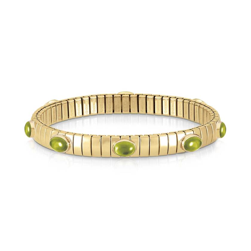 Nomination Armbaender GOLDEN S aus Edelstahl, 925er Silber und 8 Edelsteinen (016_PERIDOT)