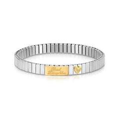 Nomination Armband XTE S Edelstahl und 750er Gold und Symbol, Cubic Zirkonia und Inschrift (006_Best Daughter)
