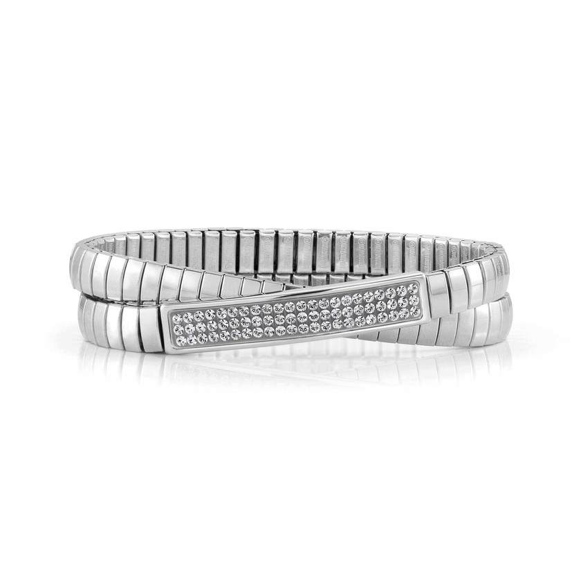 Nomination Armband XTE aus Edelstahl und Crystal DOPPELT (010_WEISS)