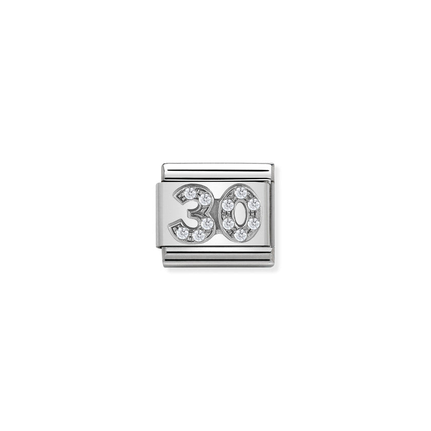 Nomination COMPOSABLE CLASSIC SYMBOLE Element aus Edelstahl, mit 925er Silber und Cubic Zirkonia verziert (21_30)