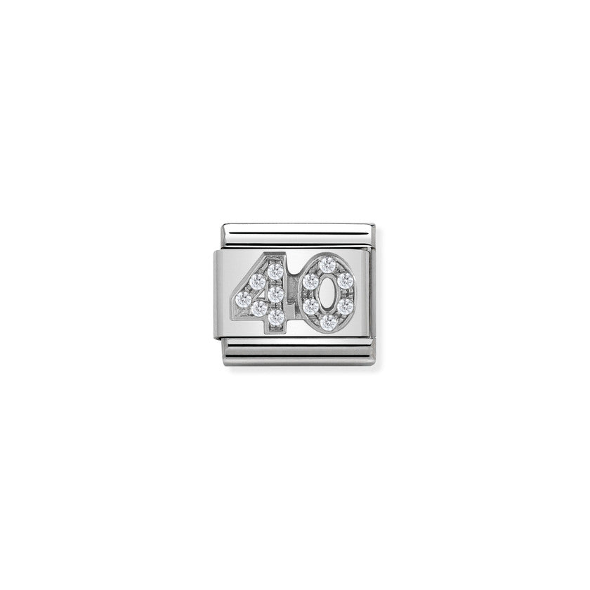Nomination COMPOSABLE CLASSIC SYMBOLE Element aus Edelstahl, mit 925er Silber und Cubic Zirkonia verziert (22_40)