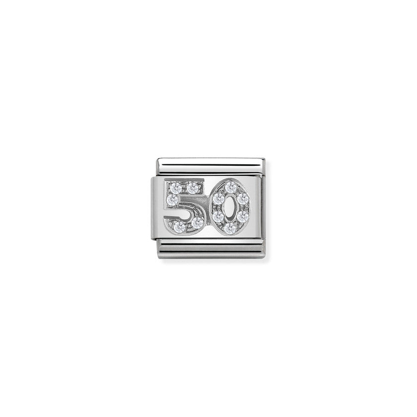 Nomination COMPOSABLE CLASSIC SYMBOLE Element aus Edelstahl, mit 925er Silber und Cubic Zirkonia verziert (23_50)