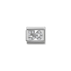 Nomination COMPOSABLE CLASSIC SYMBOLE Element aus Edelstahl, mit 925er Silber und Cubic Zirkonia verziert (23_50)