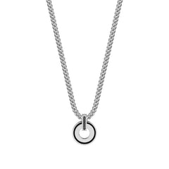 Nomination METROPOLITAN Halskette aus Edelstahl, mit Emaille verziert: mit individueller Gravur (011_Kreis)