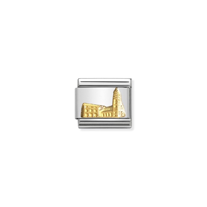 Nomination Composable Classic MONUMENTE RELIEF 1 Stahl und Gold 18 Kt (14-14)
