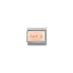 Nomination Composable Classic STEIN MONAT Edelstahl und 9kt Gold (04_April DIAMANT)