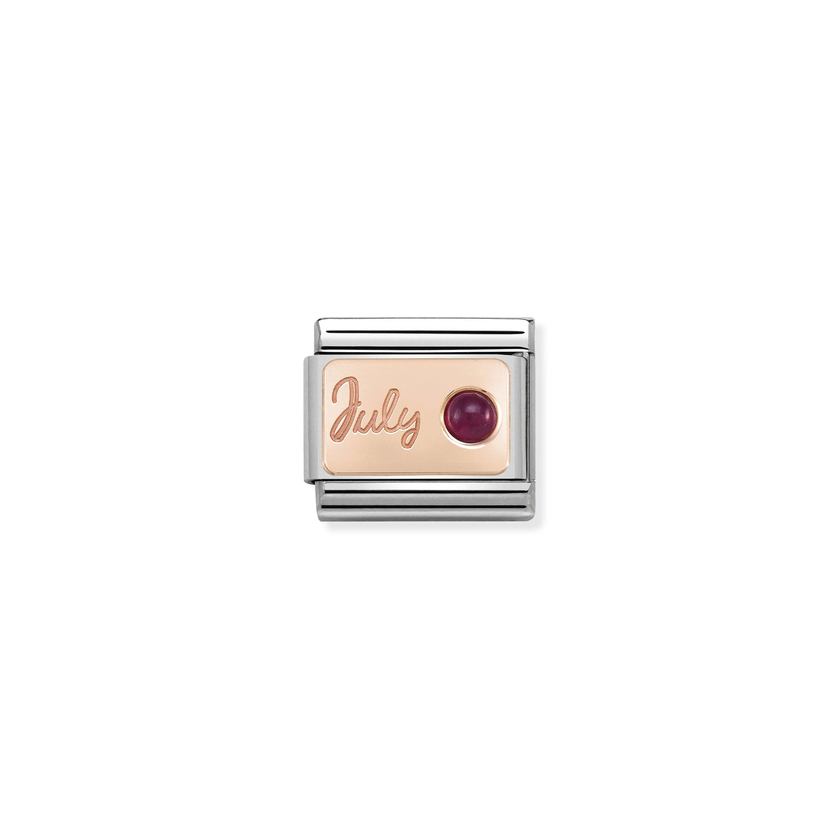Nomination Composable Classic STEIN MONAT Edelstahl und 9kt Gold (07_Juli RUBIN)