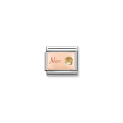 Nomination Composable Classic STEIN MONAT Edelstahl und 9kt Gold (11_November ZITRIN)