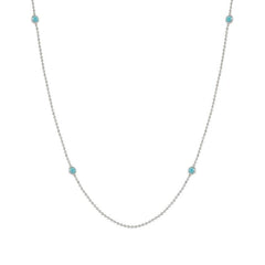 Nomination BELLA edition BLOOM Halskette aus 925er Silber und Kristallen (lang) (033_Tuerkis mit Silber-Verzierung)