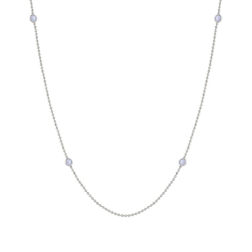 Nomination BELLA edition BLOOM Halskette aus 925er Silber und Kristallen (lang) (036_Hellblau mit Silber-Verzierung)