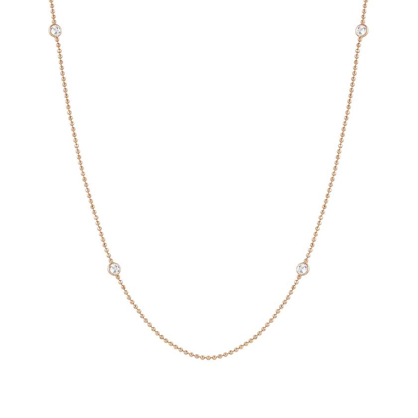 Nomination BELLA edition BLOOM Halskette aus 925er Silber und Kristallen (lang) (039_Kristall mit Rosegold-Verzieru)