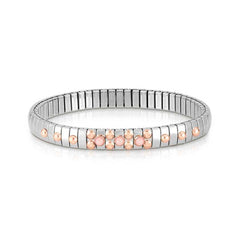 Nomination XTE SMALL Armband aus Edelstahl, mit 9Kt Rosegold und 3 Edelsteinen verziert (006_KORALLE ROSA)