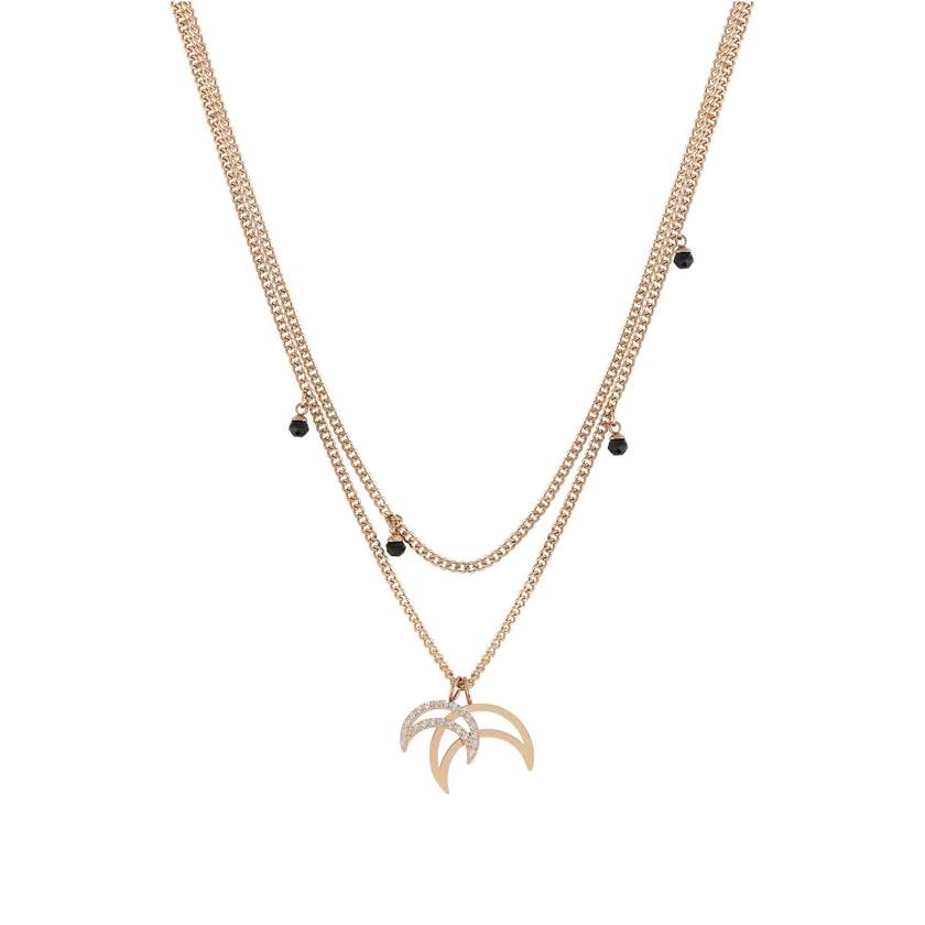 Nomination Halskette MILLELUCI aus Edelstahl, Cubic Zirkonia und Edelsteinen (031_Mond Rosegold)