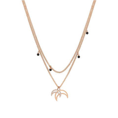 Nomination Halskette MILLELUCI aus Edelstahl, Cubic Zirkonia und Edelsteinen (031_Mond Rosegold)