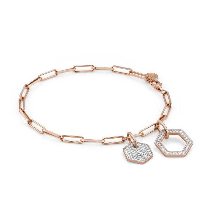 Nomination Armband EMOZIONI aus 925er Silber und Cubic Zirkonia (001_Hexagon WEISS)