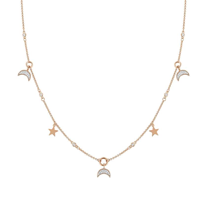 Nomination Collier NIGHTDREAM aus 925er Silber und Cubic Zirkonia (031_Mond Rosegold)