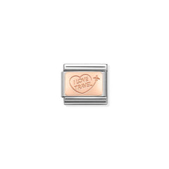 Nomination COMPOSABLE CLASSIC Element aus Edelstahl, mit einem Plaettchen aus 9Kt Rosegold verziert (02_I love travel)