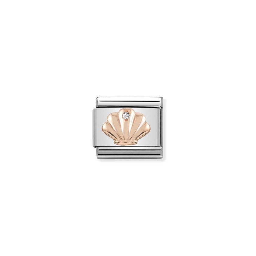 Nomination COMPOSABLE CLASSIC SYMBOLE aus Edelstahl, mit 9Kt Rosegold verziert, (26_Muschel)