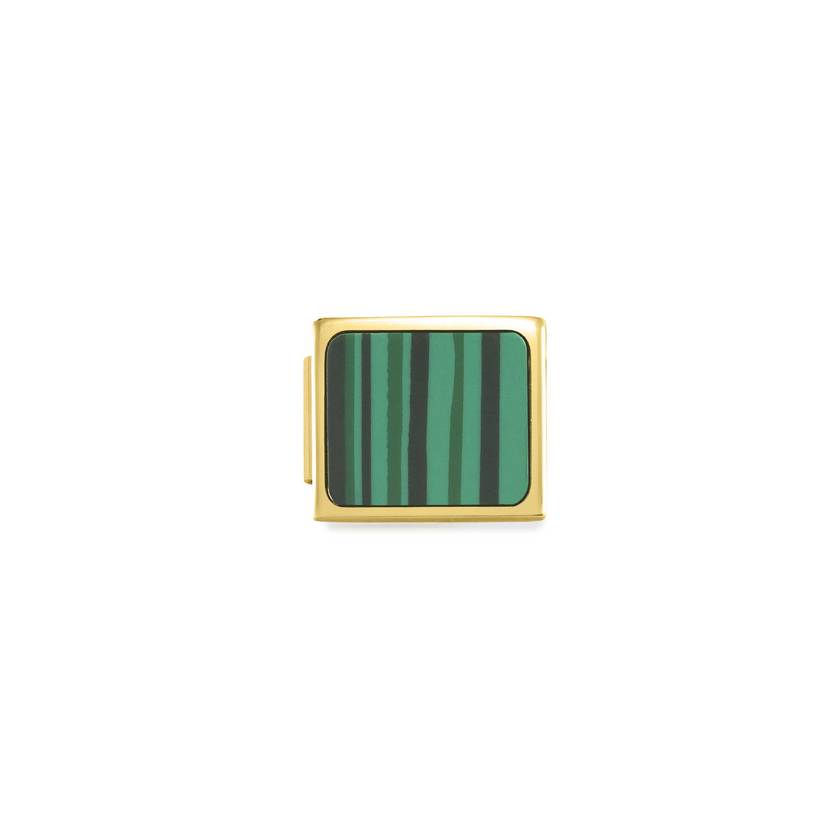 Nomination COMPOSABLE GLAM SYMBOLE Element aus Edelstahl, mit Edelsteinen verziert, gelbgold PVD-beschichtet (07-07)
