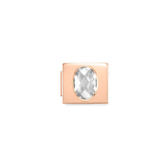 Nomination COMPOSABLE GLAM FAC, CZ Element aus Edelstahl, mit facettiertem Cubic Zirconia verziert, rosegold PVD-beschichtet (01_weiss)