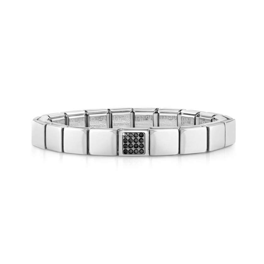 Nomination COMPOSABLE GLAM Armband aus Edelstahl (1 Symbol) (16_Kristall (Schwarz))