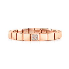 Nomination COMPOSABLE GLAM Armband aus Edelstahl (1 Symbol), rosegold PVD-beschichtet (11_Kristall (Weiss))