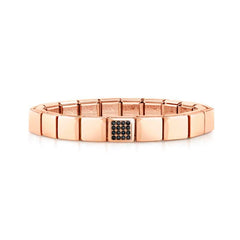 Nomination COMPOSABLE GLAM Armband aus Edelstahl (1 Symbol), rosegold PVD-beschichtet (12_Kristall (Schwarz))