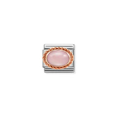 Nomination COMPOSABLE CLASSIC Element aus Edelstahl, mit Edelsteinen in 9Kt Rosegold Kordelfassung verziert (22_OPAL ROSA)