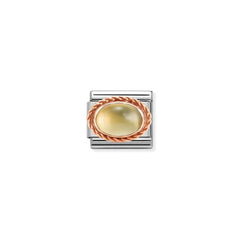 Nomination COMPOSABLE CLASSIC Element aus Edelstahl, mit Edelsteinen in 9Kt Rosegold Kordelfassung verziert (37_(Citrin))