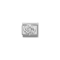 Nomination COMPOSABLE CLASSIC SYMBOLE Element aus Edelstahl, mit 925er Silber und Cubic zirkonia verziert (12_(Rose))