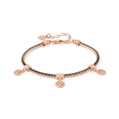 Nomination CHIC&CHARM Tennis-Armband aus 925er Silber, mit Cubic Zirkonia voll besetzt, dazu Anhaenger (042_Lebensbaum Rosegold)