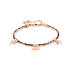 Nomination CHIC&CHARM Tennis-Armband aus 925er Silber, mit Cubic Zirkonia voll besetzt, dazu Anhaenger (045_(Libelle, Rose))