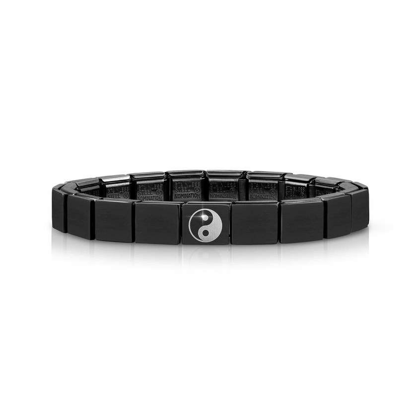 Nomination COMPOSABLE GLAM Armband aus Edelstahl (1 Symbol), schwarz PVD-beschichtet (09_(Yin/Yang))