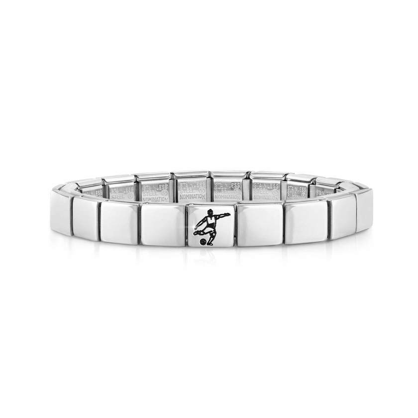 Nomination COMPOSABLE GLAM Armband aus Edelstahl (1 Symbol) (38_Fussallspieler)