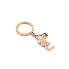 Nomination KEYRINGS Schluesselring aus Edelstahl, mit Kristallen verziert (032_(I love you, Rosegold))