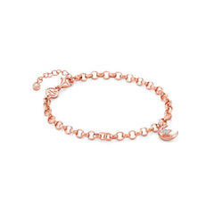 Nomination SWEETROCK ROMANCE EDITION Armband aus 925er Silber, 1 Charm-Anhaenger mit Cubic Zirkonia verziert (031_Mond Rosegold)