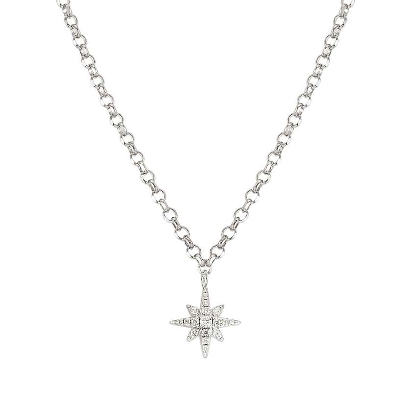 Nomination SWEETROCK ROMANCE EDITION Halskette aus 925er Silber, Anhaenger mit Cubic Zirkonia verziert (065_(Windrose, Silber))