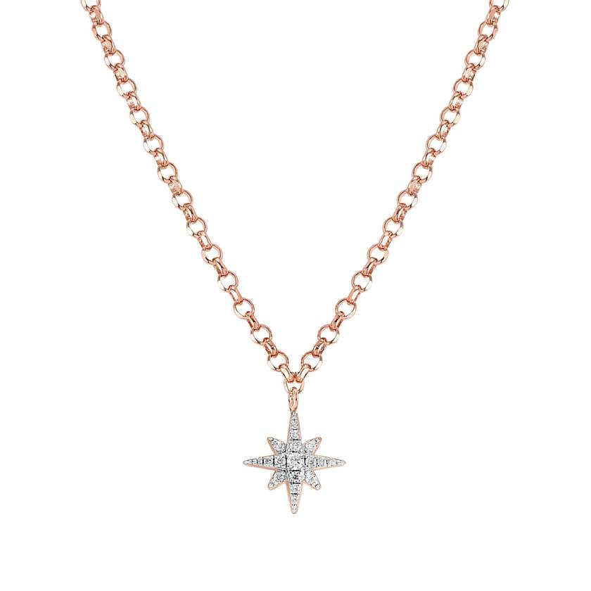 Nomination SWEETROCK ROMANCE EDITION Halskette aus 925er Silber, Anhaenger mit Cubic Zirkonia verziert (066_(Windrose, Rosegold))