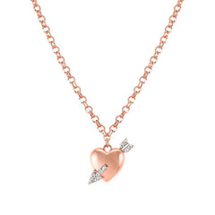 Nomination SWEETROCK ROMANCE EDITION Halskette aus 925er Silber, Anhaenger mit Cubic Zirkonia verziert (072_(Herz mit Pfeil, Rosegold))