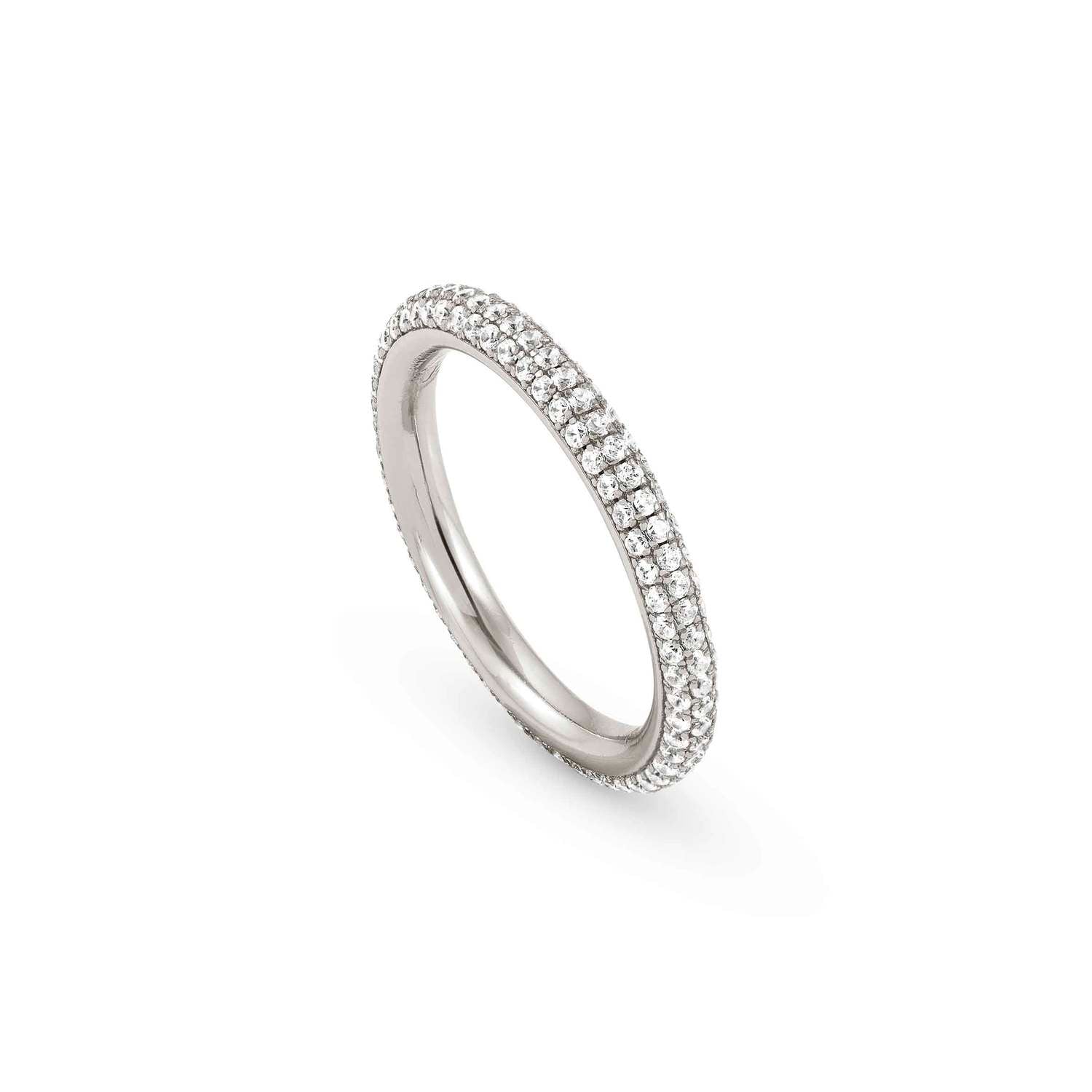 Nomination ENDLESS Ring aus 925er Silber, mit Cubic Zirkonia in Pave-Fassung verziert (010_(Silber)-006_Grosse 15)